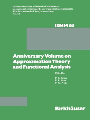 cover image of Anniversary Volume on Approximation Theory and Functional Analysis